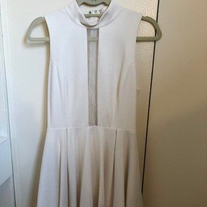 BCBG White Mesh Short Cocktail Dress